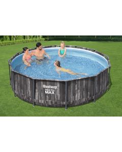Bazén kruhový Steel Pro MAX™ 366x100 cm, samostatná konstrukce a fólie,  dekor tmavého dřeva