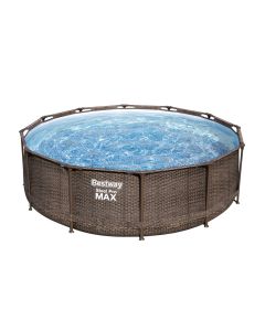 Bazén kruhový Steel Pro MAX™ 366x100 cm, samostatná konstrukce a fólie, vzor ratanu