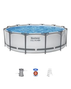 Zestaw basenowy Bestway® Steel Pro MAX™ Okrągły Szary- 3,66 m x 1,00 m